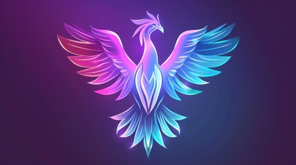 Obraz premium Neon Phoenix Illustration