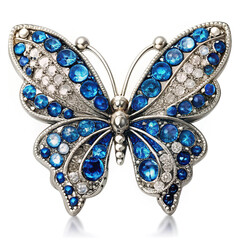 Fototapeta premium A brooch in the form of a butterfly with blue stones