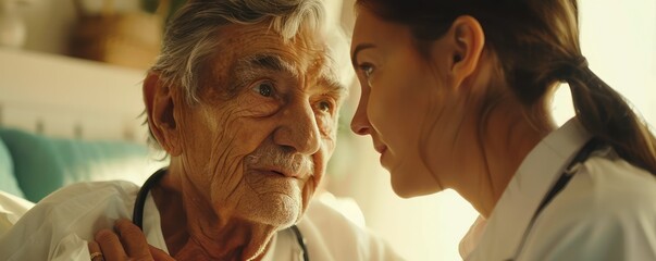 Compassionate Nurse Providing Gentle Care to Senior Patient, Home Healthcare, Elderly Care, Medical Assistance, Senior Care, Nursing Services, Healthcare Professionals, Patient Support, Compassionate