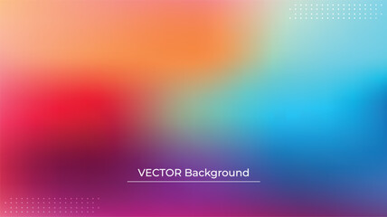 Smooth and blurry colorful gradient mesh background. Modern bright rainbow colors. Easy editable soft colored vector banner template. Premium quality