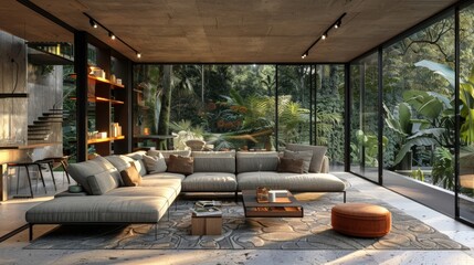Fototapeta premium Modern Tropical Living Room