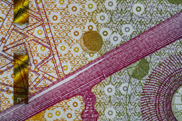 Closeup of 10 Bulgarian lev banknote