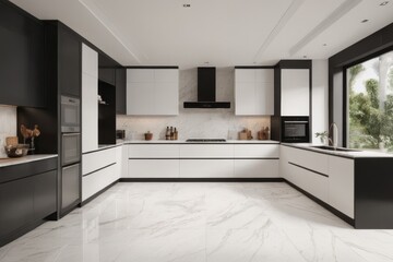 Luxurious Modern White Marble Kitchen with a Minimalist Touch