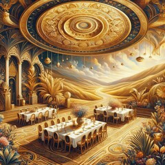 Obraz premium Printed on wallpaper, posters, cards, murals, carpet, rugs and wallpaper with seamless design, golden grain. 