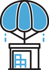 Warehouse with Parachute Icon
