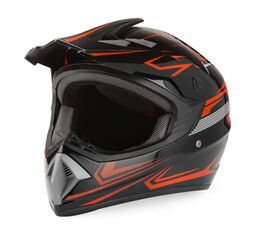 New modern motorcycle helmet isolated on white