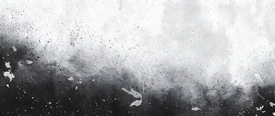 Grunge noise gradient texture. Dirty grain background. Dotted halftone overlay. Sand dusty distressed wallpaper. Grungy grit pattern. Black white random dot texture for poster, banner, print. Vector