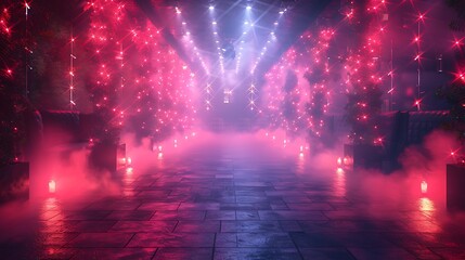 Trendy bachelor party flyer featuring an open area nightclub with dance floor and lights with a writing space on the left side for event details and fun wishes