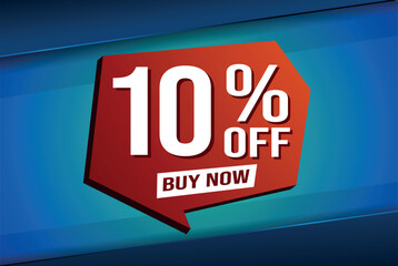 10% ten percent off buy now poster banner graphic design icon logo sign symbol social media website coupon

