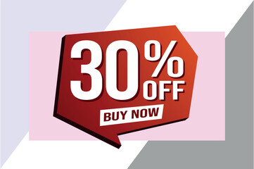 30% thirty percent off buy now poster banner graphic design icon logo sign symbol social media website coupon

