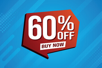 60% sixty percent off buy now poster banner graphic design icon logo sign symbol social media website coupon

