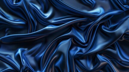 Obraz premium An image of elegantly draped blue satin fabric