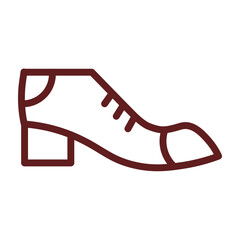 Formal Shoes Vector Line Maroon Icon Design