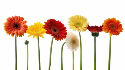 Gerbera flowers in white background
