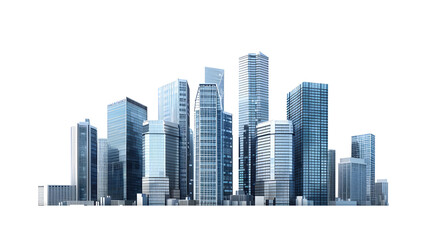 Fototapeta premium Modern Skyscrapers Cityscape isolated on transparent background