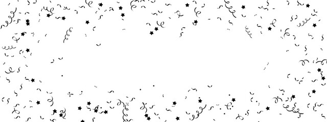 Falling black and white confetti isolated on transparent background. Festive background. Bright festive tinsel for you design. Vector EPS 10