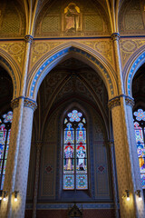 Obraz premium Interior of the Basilica of St. Ludmila at the Namesti Miru square in Vinohrady district of Prague, Czech Republic
