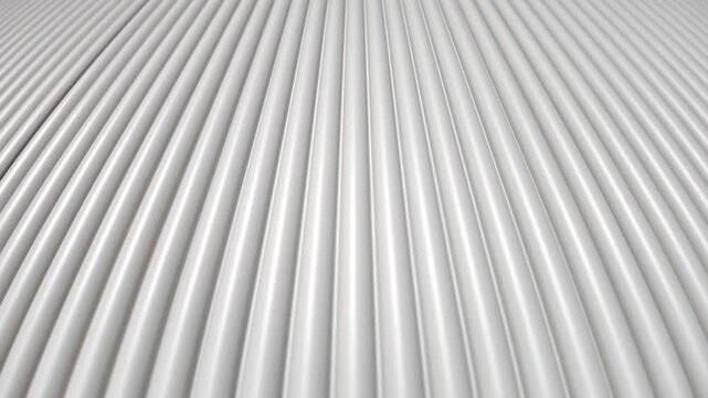 Grooved fronts, modern interior. Grej kitchen furniture.