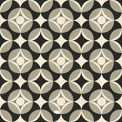 Fototapeta premium Monochrome Geometric Circles in Symmetrical Layout