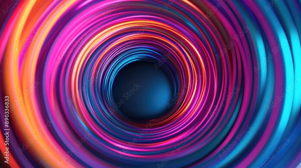 Poster vibrant abstract background featuring colorful swirling patterns in a tunnel-like design, creating a