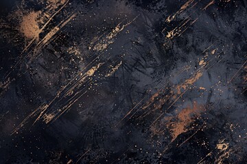 Fototapeta premium Dark Stardust Color Palette Background with Gold Splatter and Abstract Texture