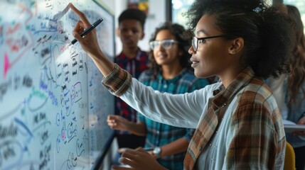 Engaging Math Lesson with Educator Using Digital Whiteboard for Diverse Student Group Understanding Complex Equations