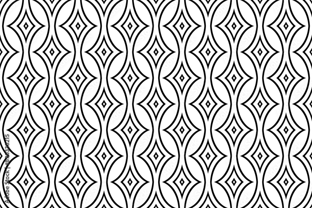 Wall mural abstract seamless geometric pattern. black and white texture.