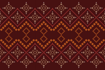 Geometric Pattern Traditional Tribal Style, Pixel Embroidery, Geometric Pattern. Beautiful Background Pattern,Fabric Pattern For Clothes ,Dress, Carpet, Curtain, Sarong, Sari, Scarves, Batik.