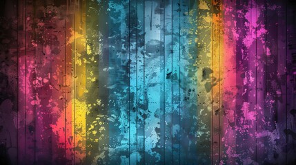 Abstract Colorful Grunge Background with Distressed Texture and Vertical Lines