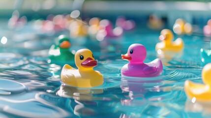 Vibrant Rubber Ducks The Pool