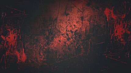 Dark and Distressed Grunge Background with Red and Black Textures