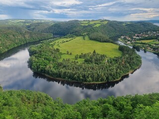 Vltava River Horseshoe bend near Solenice, Czech: Solenicka podkova, Czech Republic