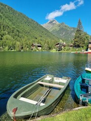 Lake Champex near the beautiful Mont Blanc Massif, Alps, Switzerland