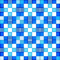 Blue and White Square Grid Pattern