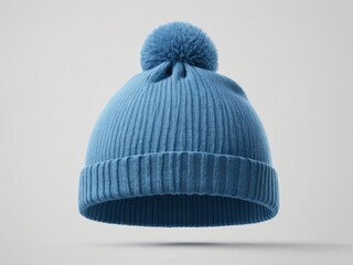 blue tuque hat isolated on white background