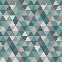 Fototapeta premium Teal and Gray Minimalist Triangle Grid Pattern