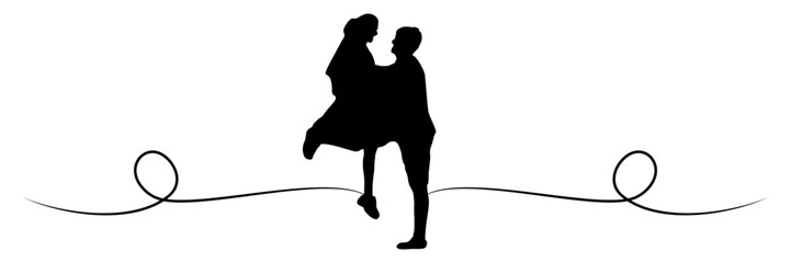 line art couple portrait silhouette illustration background