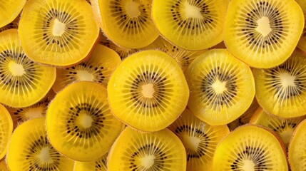 The slices of yellow kiwi