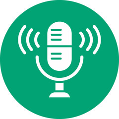 Microphone glyph circle icon