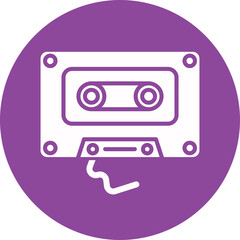 Cassette glyph circle icon