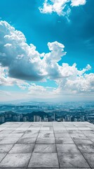 Copy Space Podium with CIty Background