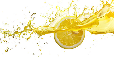 Yellow Lemon Burst isolated on transparent background