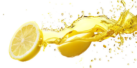 Yellow Lemon Burst isolated on transparent background