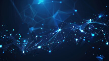 Fototapeta premium Abstract Blue Network with Glowing Points