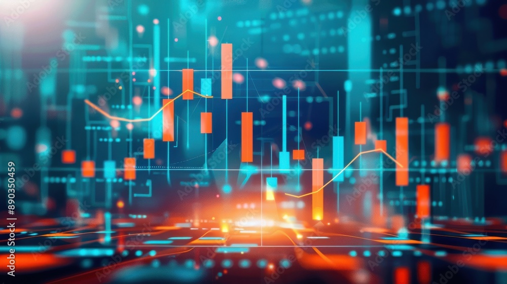 Poster nft trading chart showing price trends, active and informative.