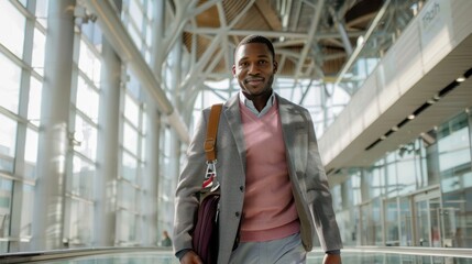 Man in Modern Corporate Setting