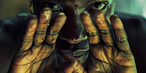 Enduring Strength. A close up of a black persons working hands.