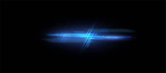 Abstract glow blue light effect. Technological light effect