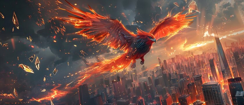 Phoenix Over Cityscape.