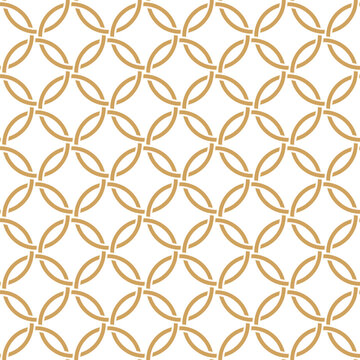 Interlocking circles seamless pattern, overlapping line tile, vector illustration.